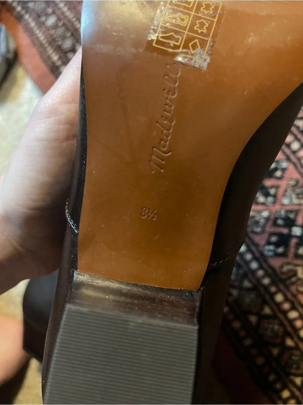 Madewell Women's Square-Toe Leather Ankle Boots in Turkish Coffee (dark brown)
